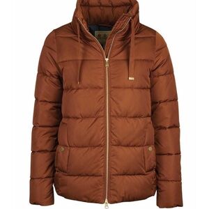 Barbour Brown Puffer Jacket with Quilted Design